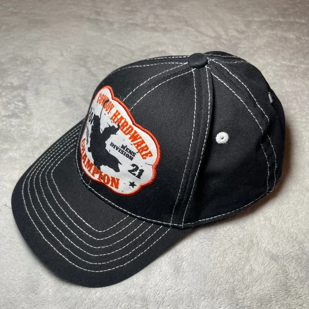 Cowboy Hardware Hat Kids Black Bull Riding Champion Western Cap Youth Adjustable